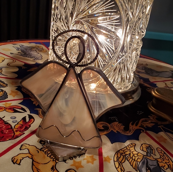 Vintage Other - Vintage Crystal Stained Glass Angel